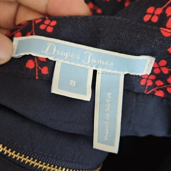 Draper James Clover Vines Nassau Navy Multi color printed Dress Size 8 - Picture 12 of 14